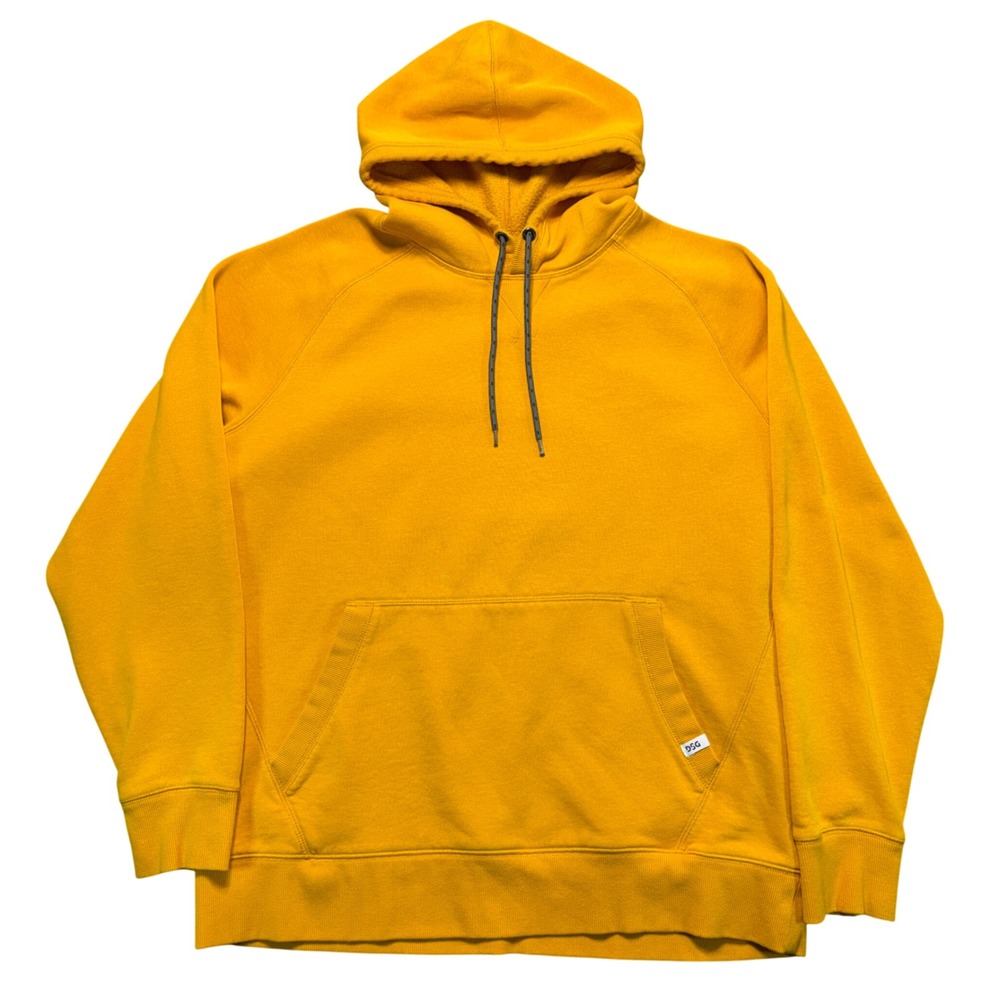 DSG Mens XL Mustard Yellow Fleece Pullover Hoodie Raglan Sleeve Activewear
